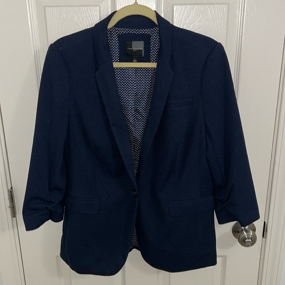 The Limited Sz. Large Women’s Navy Blue 3/4 Sleeve Blazer